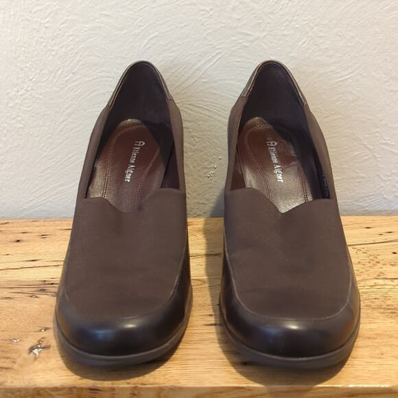 Etienne Aigner Vintage 'Trina' Block Heel Slip On Leather/Nylon Stretch Sz. 9M - Picture 7 of 13